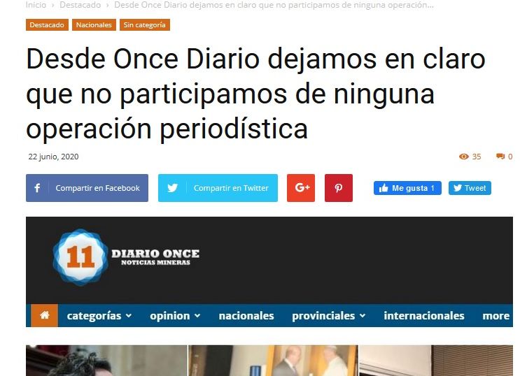 Desde Once Diario agradecemos el apoyo recibido tras querernos involucrar en una operación periodística