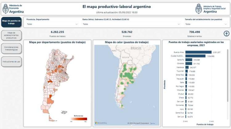 El Gobierno creó el Mapa Productivo-Laboral Argentino