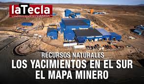 El mapa minero de los yacimientos en el sur