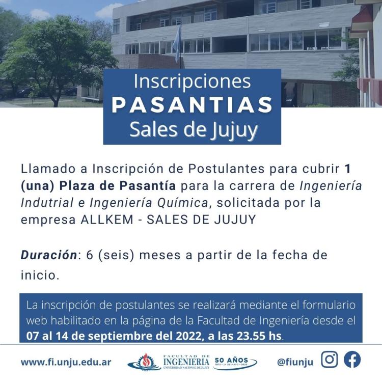 Jujuy: Desde la Universidad Nacional informan sobre las Inscripciones a Pasantía - Allkem - Sales de Jujuy