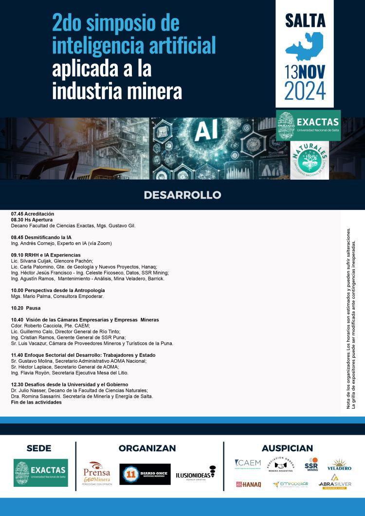 Segundo Simposio de IA en Salta: Una versión original de Inteligencia Artificial con gremio, empresas, proveedores y académicos en la minería