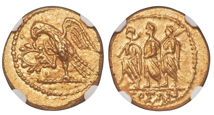 antiguas monedas de oro romanas