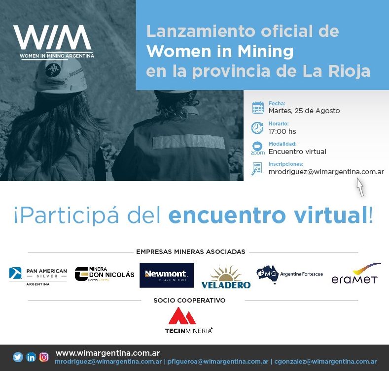 Este martes se realizará el lanzamiento oficial de Women in Mining en la provincia de La Rioja